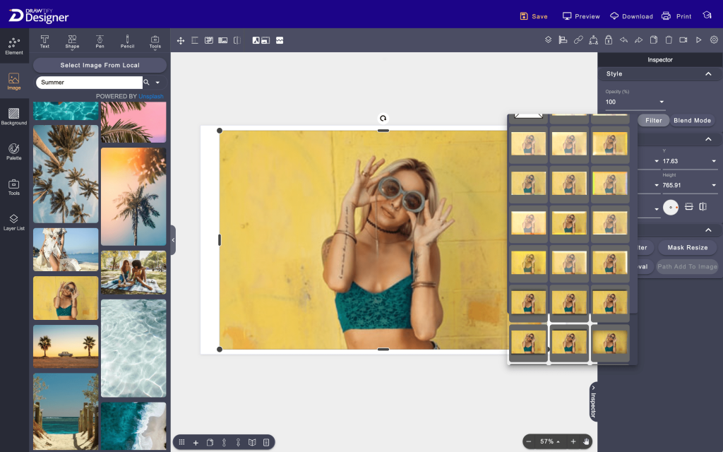 The drawtify designer features preview image