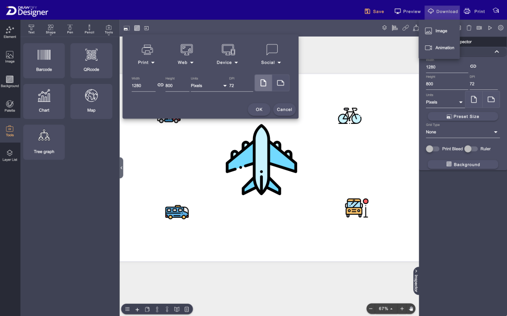 The Drawtify designer features preview