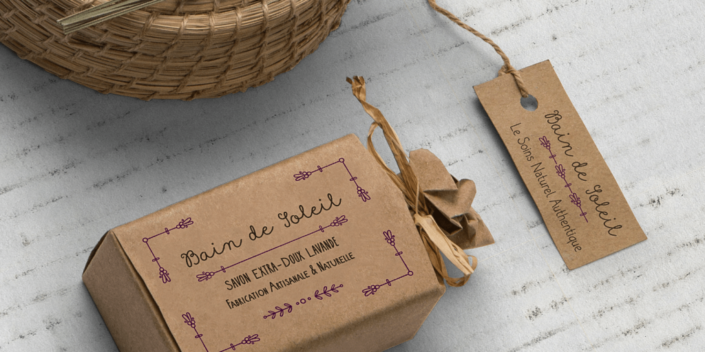 An image of product labels made using the Sungarden font-family included in the fun fonts bundle