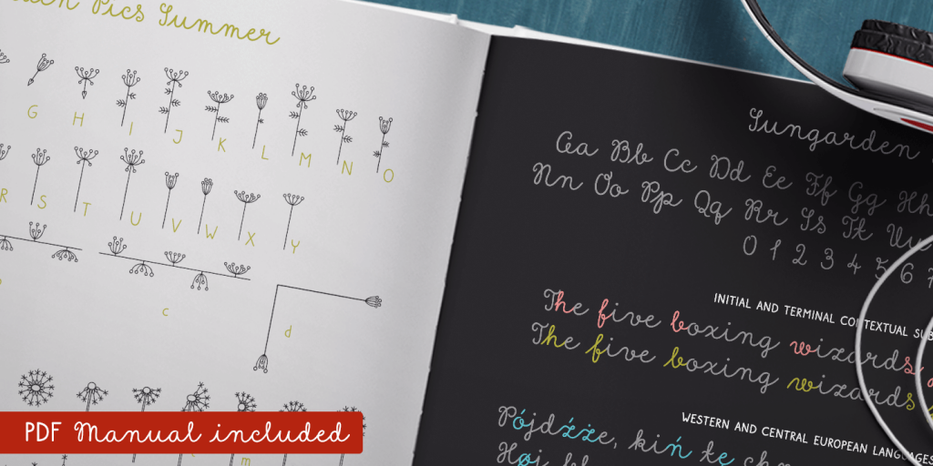 A preview of the Sungarden font family included in the fun fonts bundle used in a magazine 