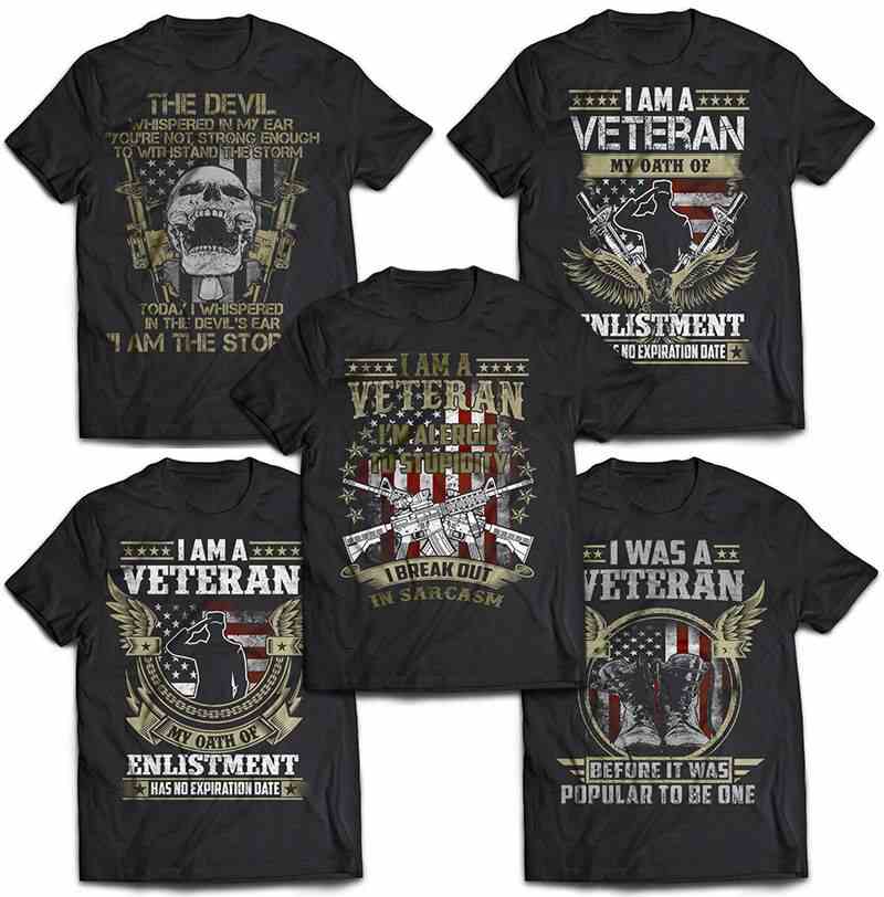 veteran T-shirt designs-mega t-shirt graphic bundle