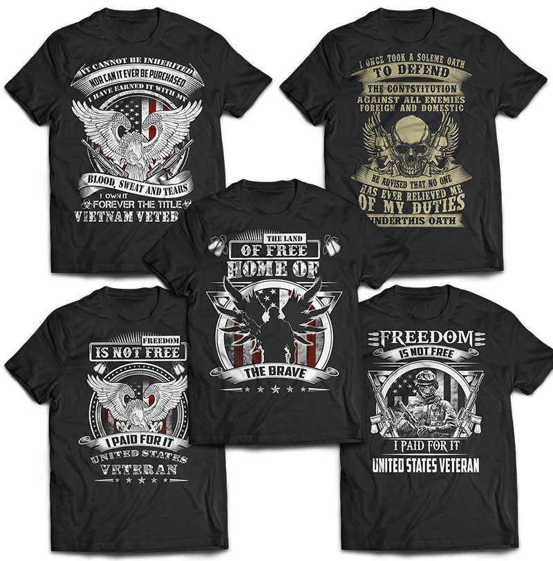 veteran T-shirt designs-mega t-shirt graphic bundle