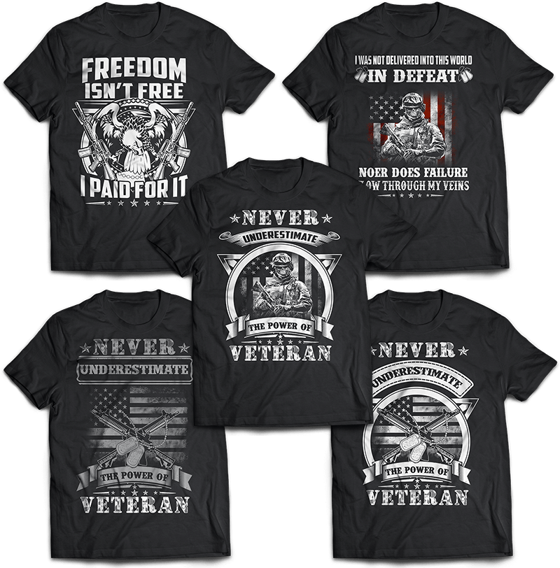 veteran T-shirt designs-mega t-shirt graphic bundle