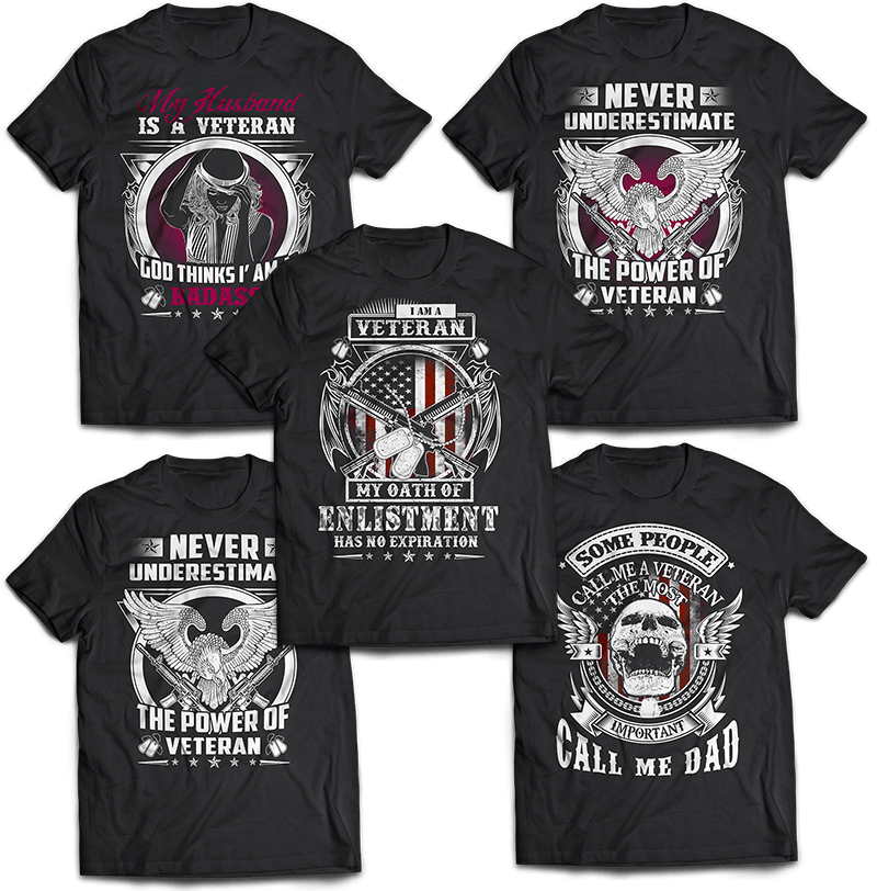 veteran T-shirt designs-mega t-shirt graphic bundle