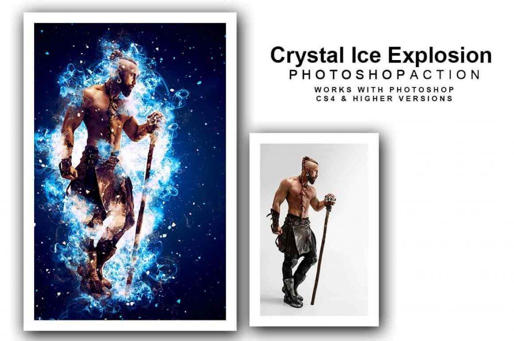 crystal ice explosion photoshop action 