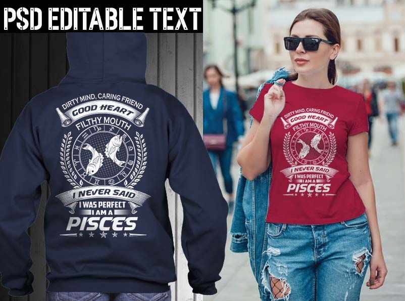 pisces shirt design, pisces t shirt design, cool t shirt designs