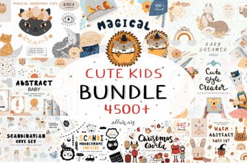 The Cute Designs Bundle For Kids With 4500+ Elements