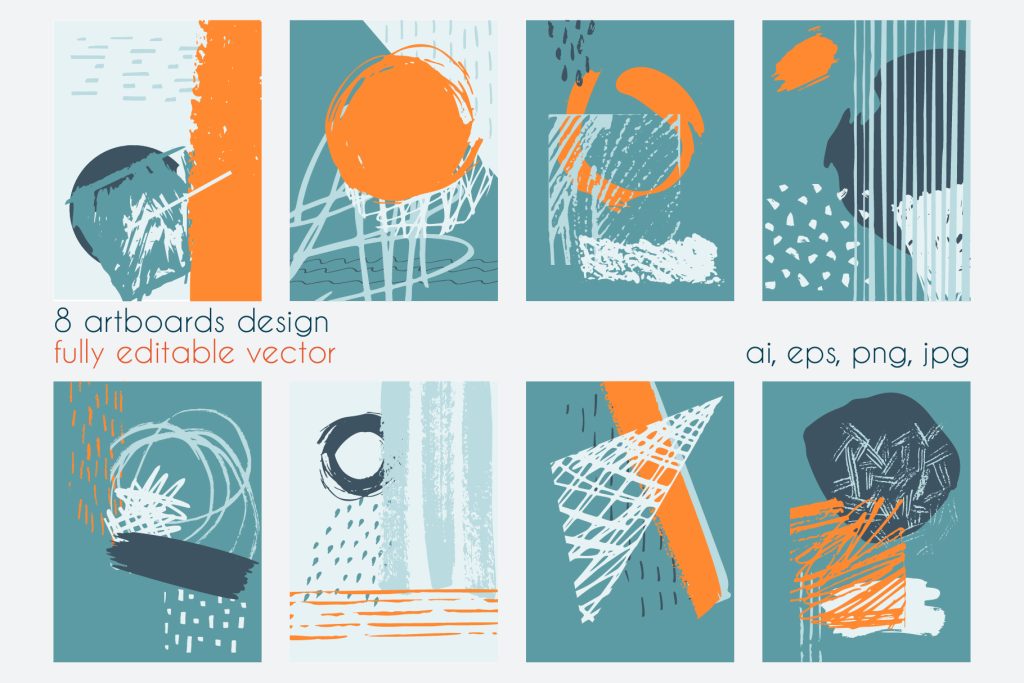 artboard designs vectors collage - blue and orange artboard designs vectors collage - blue and orange
