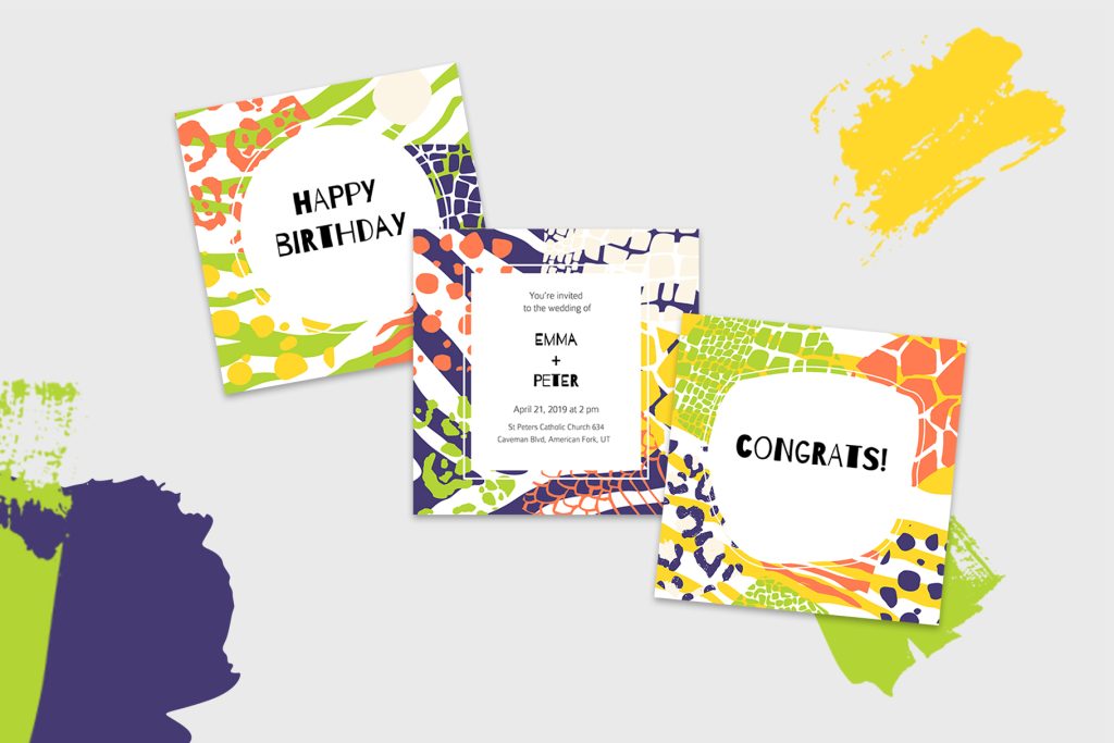 colorful patterns mockup on cards colorful patterns mockup on cards