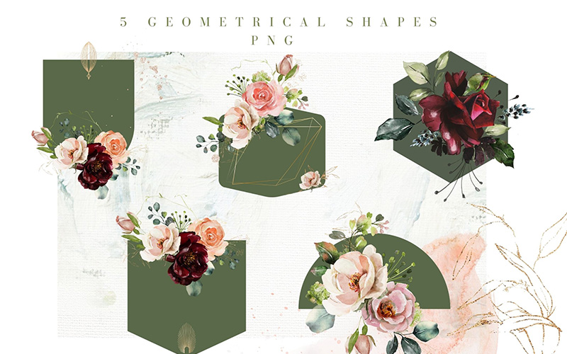 black and red roses floral collection - geometrical shapes black and red roses floral collection - geometrical shapes