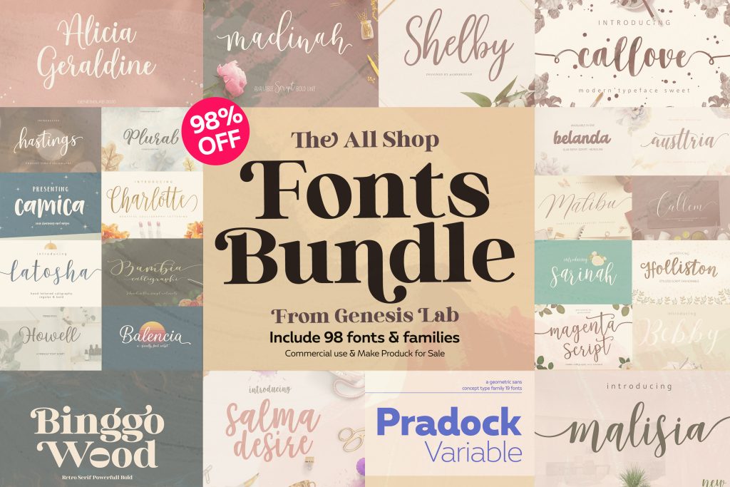 The All Shop Fonts Bundle From Genesis Lab