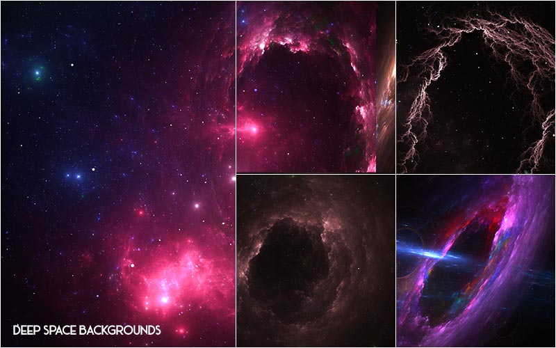 Collage of Deep Space Background Images