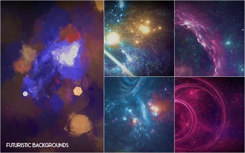 Collage Futuristic Space Backgrounds