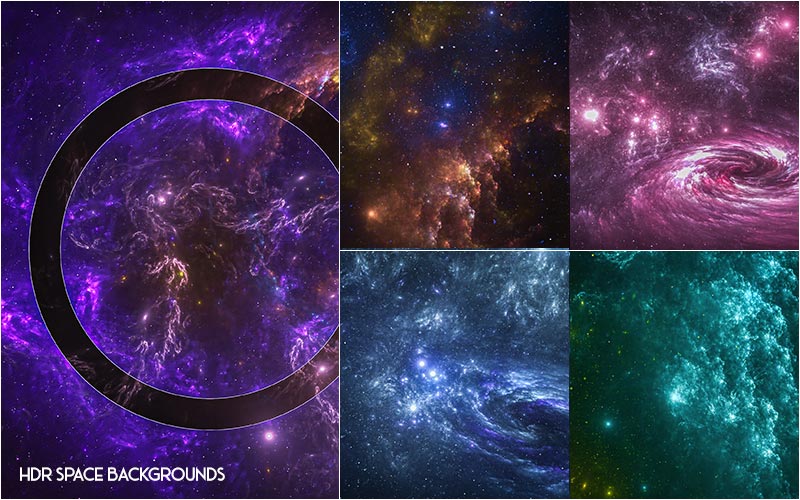 Collage of HDR Galaxy Backgrounds