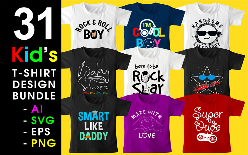 Kid's T-shirt Design Bundle