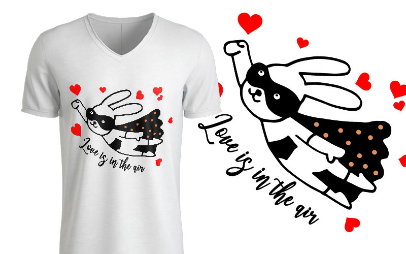 Flying Bunny T-Shirt Design
