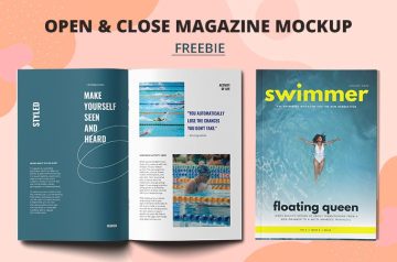 Open And Close Magazine Mockup