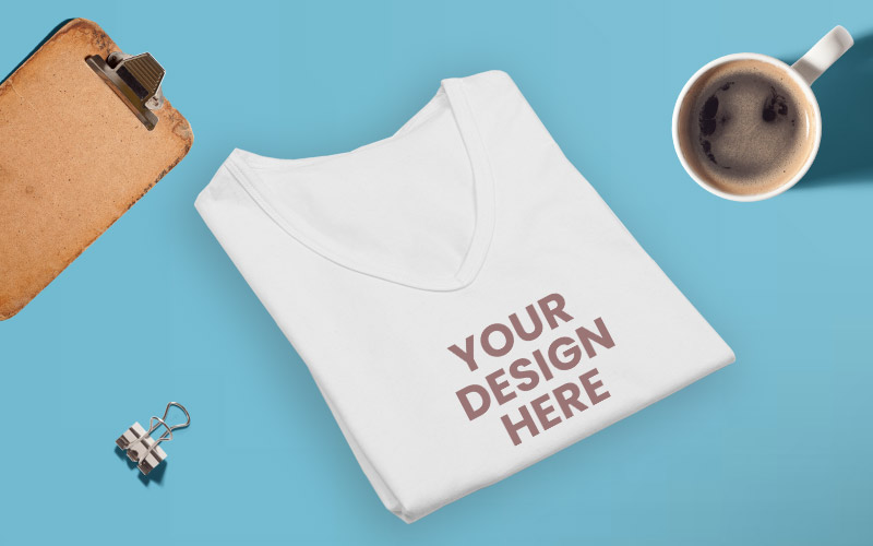 Folded White T-Shirt Mockup