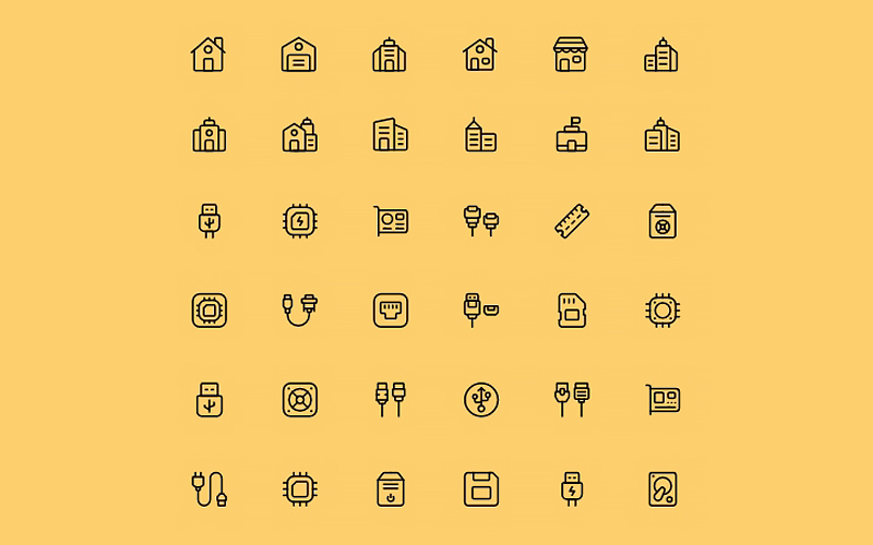 Real Estate & Computer Part Icons