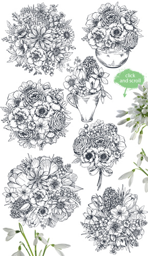 flower vectors included in the bundle