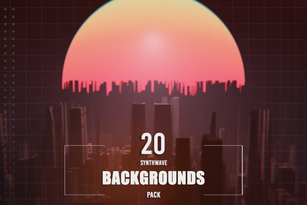 synthwave backgrounds pack