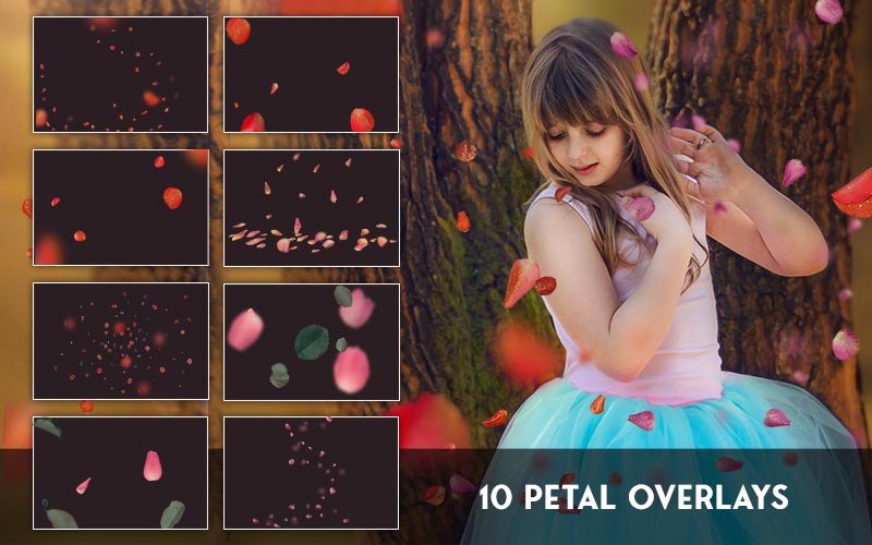 A photo of a small girl in which free ginormous overlays have been used