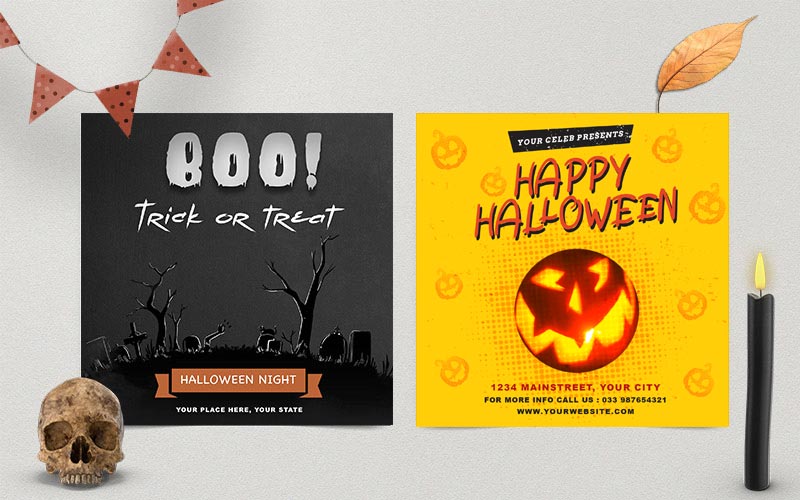 Halloween Cards Mockup