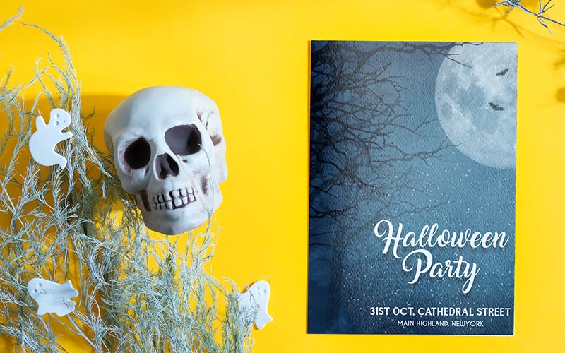 Halloween Cards - Party Invitation Banner Mockup