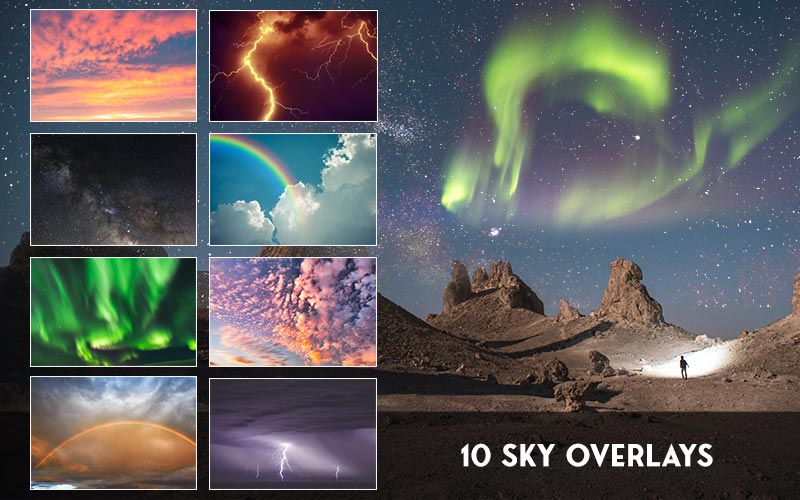 An image where free sky photo overlays have been used
