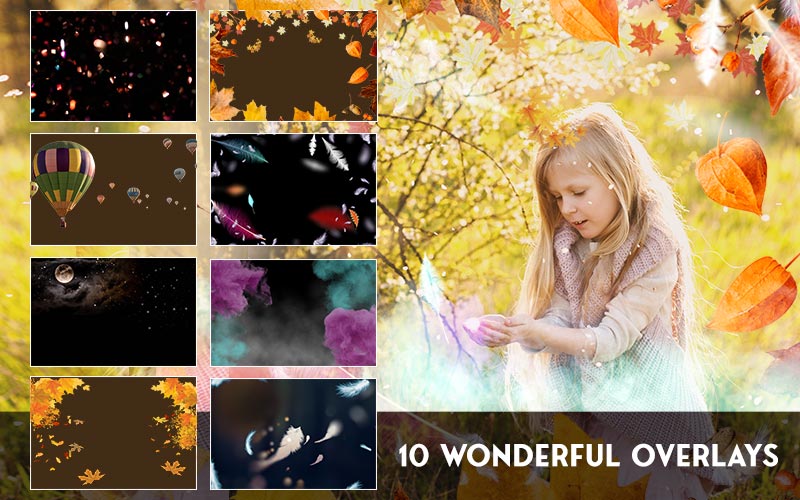 a photo of a small girl in which free wonderful photo overlays have been used