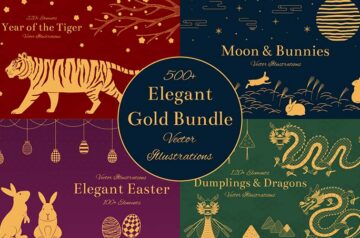 Elegant Gold Illustrations Bundle Feature Image