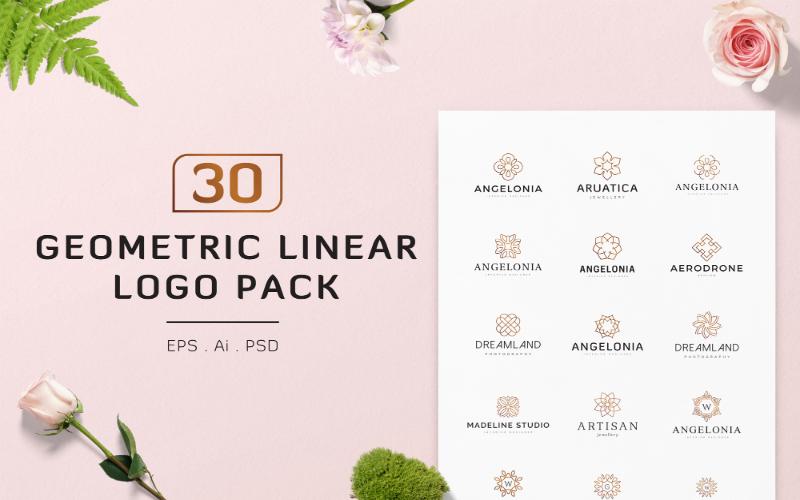 30 Geometric Linear Custom Logo Design Pack