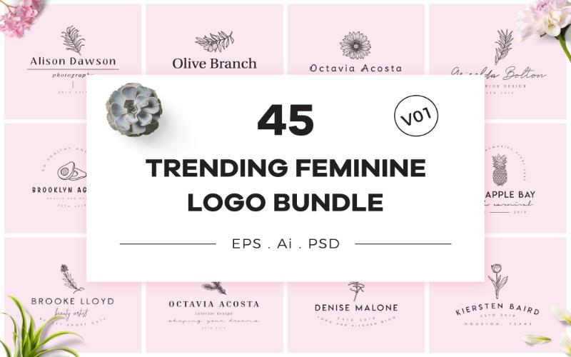 trending feminine premade logo templates bundle