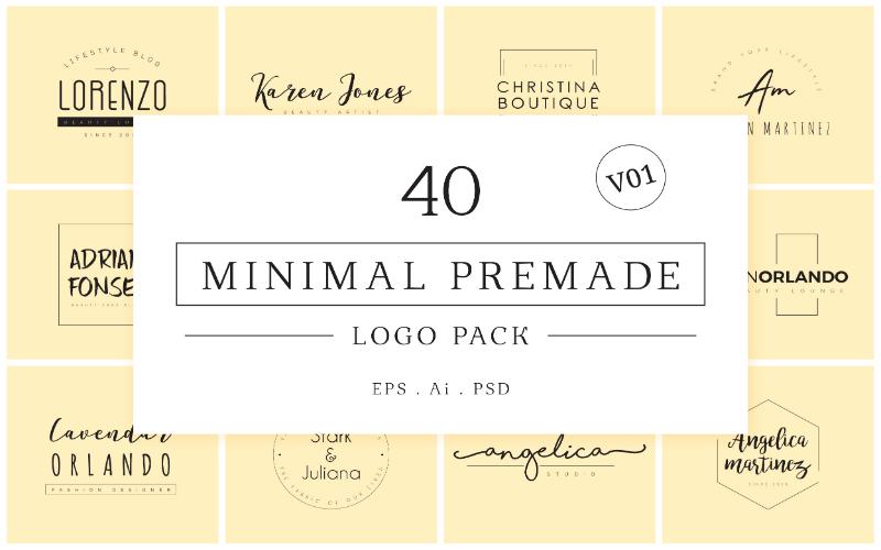40 Minimal Premade Logo Bundle V01
