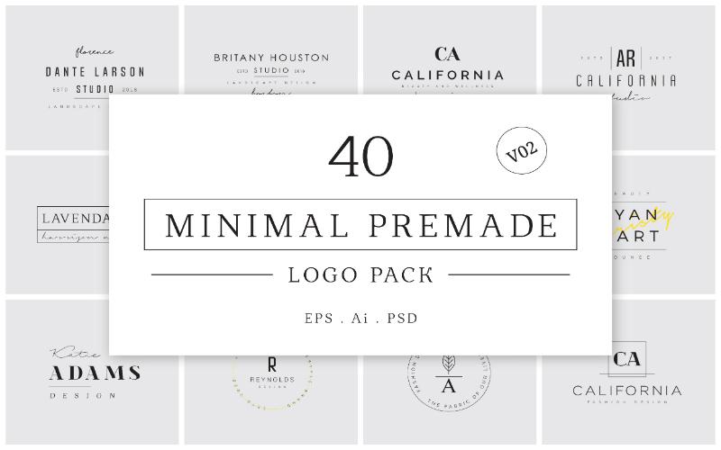 40 Minimal Premade Logo Bundle V02

