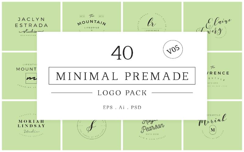 40 Minimal Premade Logo Bundle V05
