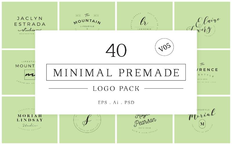 40 Minimal Premade Logo Bundle V05