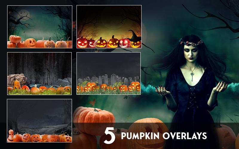  Pumpkin Overlays for Halloween 