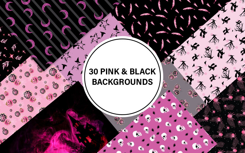 Pink & Black Halloween Backgrounds