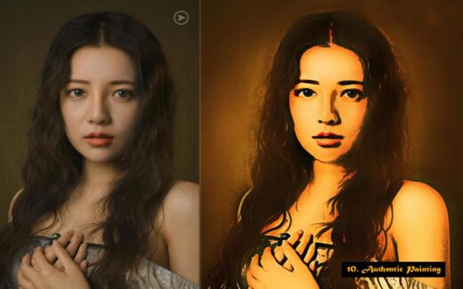 authentic painting  photoshop action