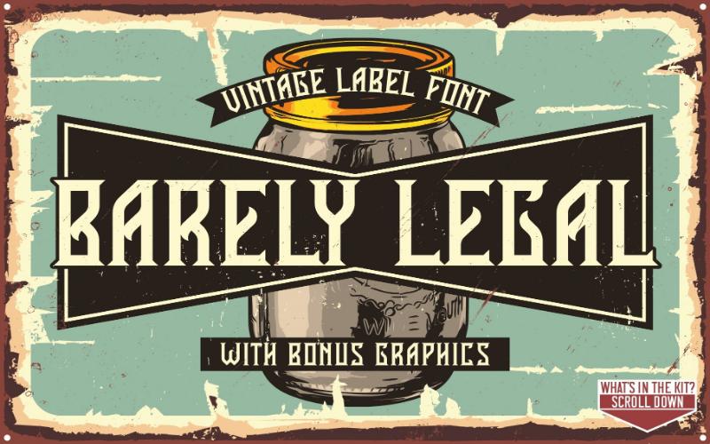 Barely Legal Font, the vintage font bundle