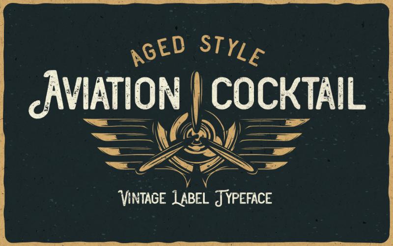 Aviation-cocktail-font, vintage ttf