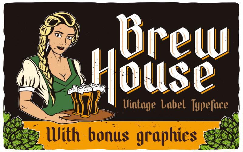 Brew House Font, modern font ttf