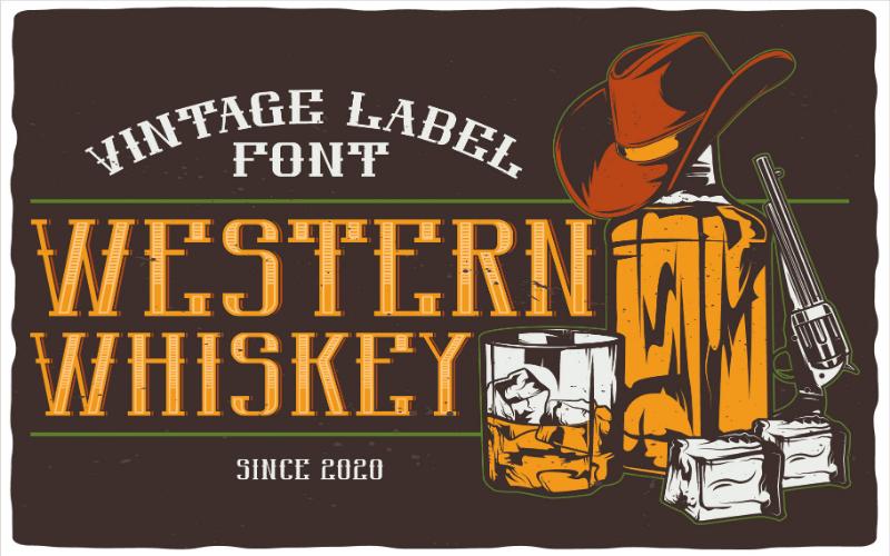 Western Whiskey Font​, best fonts bundle