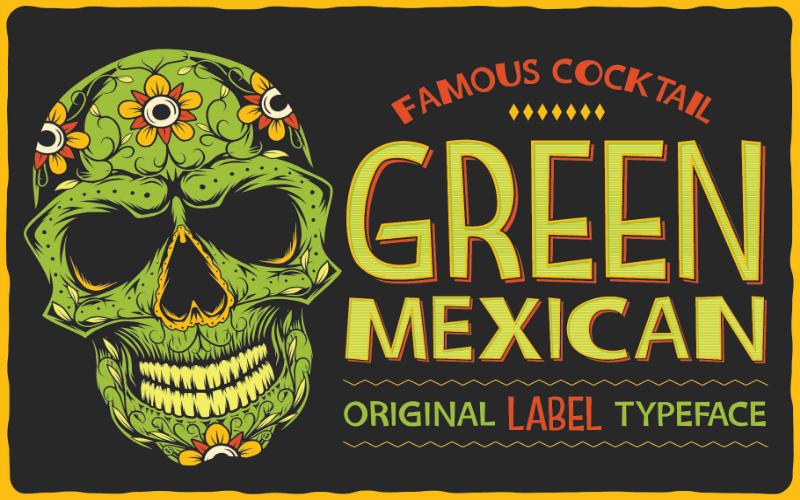 Green Mexican Font, modern ttf