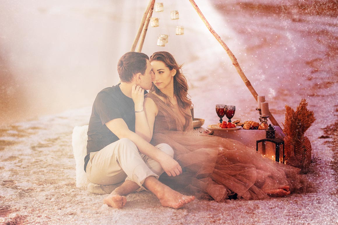 beach couple photo after edit