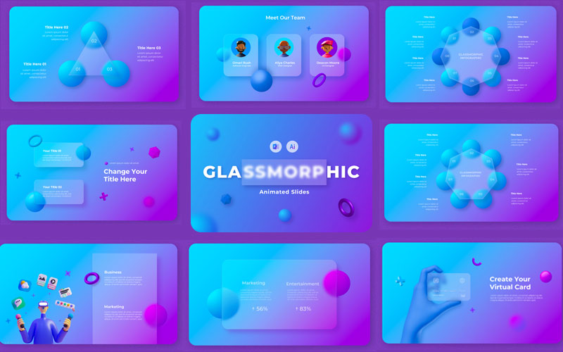 Powerpoint-Infographics-Templates-Glassmorphic