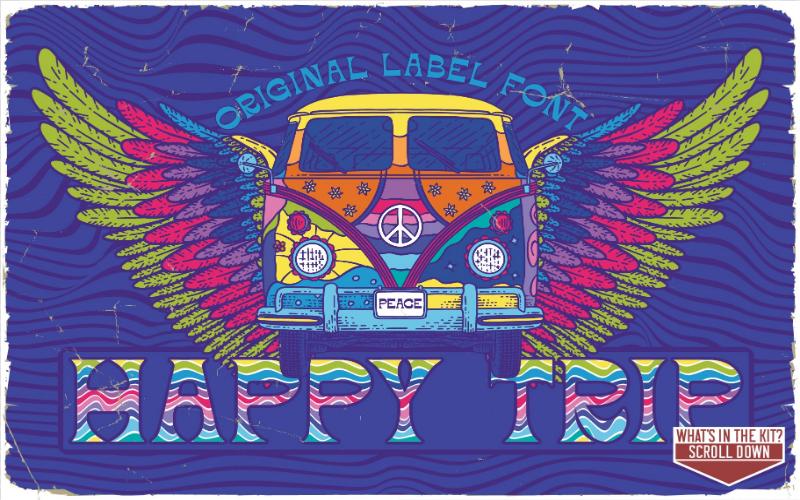 HappyTrip-Font, vintage font ttf