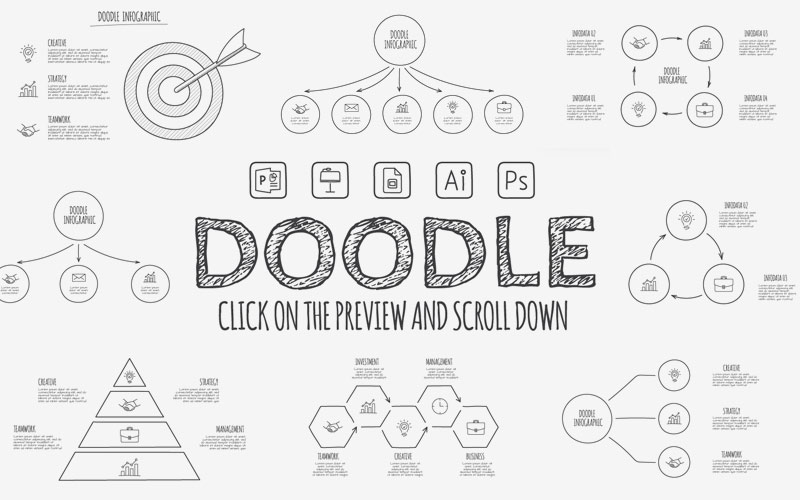 doodle templates, doodle animated infographics presentations, doodle presentation template, powerpoint doodle template