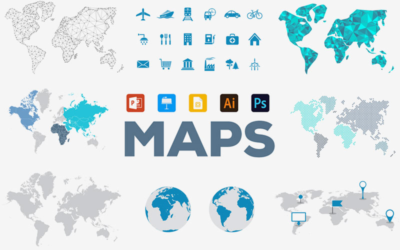 map template, mind illustrations